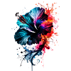 ink,hibiscus,illustration,painting,graffiti,flower