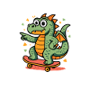 Skateboard Dragon Humor