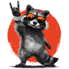 feiernder Waschbär