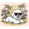 Summer Maltese with Sunglasses