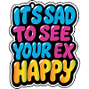 Fargerik trist til glad eks-meme-design