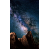 Starry Sky and Night Mountains