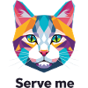 Bunte geometrische Katzenillustration
