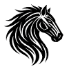 Tribal Pferdekopf schwarz