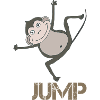 Playful monkey with jumping motif
