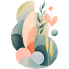 Pastel Abstract Flora Composition