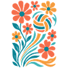 Abstract Flowers with Volleyball