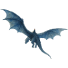 blue dragon with rider