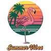Retro Summer Flamingo