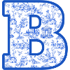 Letter B Chinoiserie Blue