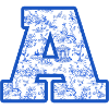 Letter A blue chinoiserie