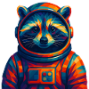 WPAP Style Animals - Astronaut Raccoon