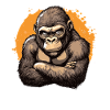 Starker Gorilla im Comicstil