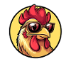 Cool rooster with sunglasses