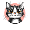 Cute cat with huge eyes