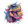 Bunter Dino im Farbchaos