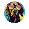 Cool dog with sunglasses