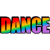 Dance rainbow text LGBTQ pride
