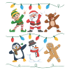 Santa Elves Reindeer Snowman Christmas