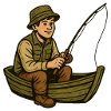 Pêcheur en bateau