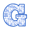 Lettre g chinoiserie bleu