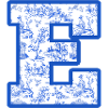 Lettre e chinoiserie bleu