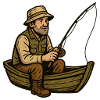 Pêcheur en bateau