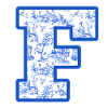 Letter f blue chinoiserie