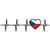 Drapeau tchèque Heartbeat Tchèque