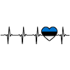 Estonia Heartbeat Flag Este