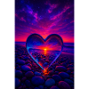 Galactic Heart Sunset – Magisches Herz-Design