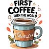 Kaffeetasse mit Zitat und Naturmotiven