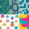 Vibrant Abstract and Playful Creature Pattern