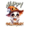 Skeleton with Pumpkin Hat Halloween