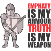 Chevalier avec armure et citation stimulante