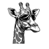 Coole Giraffe mit Sonnenbrille