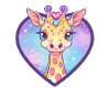 Herzgiraffe mit Glitzerblick