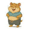 Chilled hamster in casual look