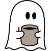 Cute Ghost Holding Coffee