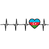 Azerbaijan heartbeat flag Azerbaijani