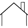 Simple House Outline with Chimney