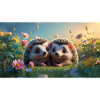 Deux mignons petits hérissons