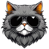 Zen cat with sunglasses