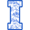 Lettre i chinoiserie bleu
