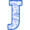 Letter j blue chinoiserie