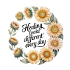 Couronne florale avec citation