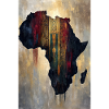 Africa Map Tribal Art Print