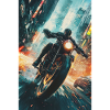 Cyberpunk Motorcycle Chase