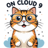 Cute cat illustration with glasses