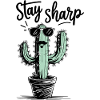 Humorous cactus with sunglasses